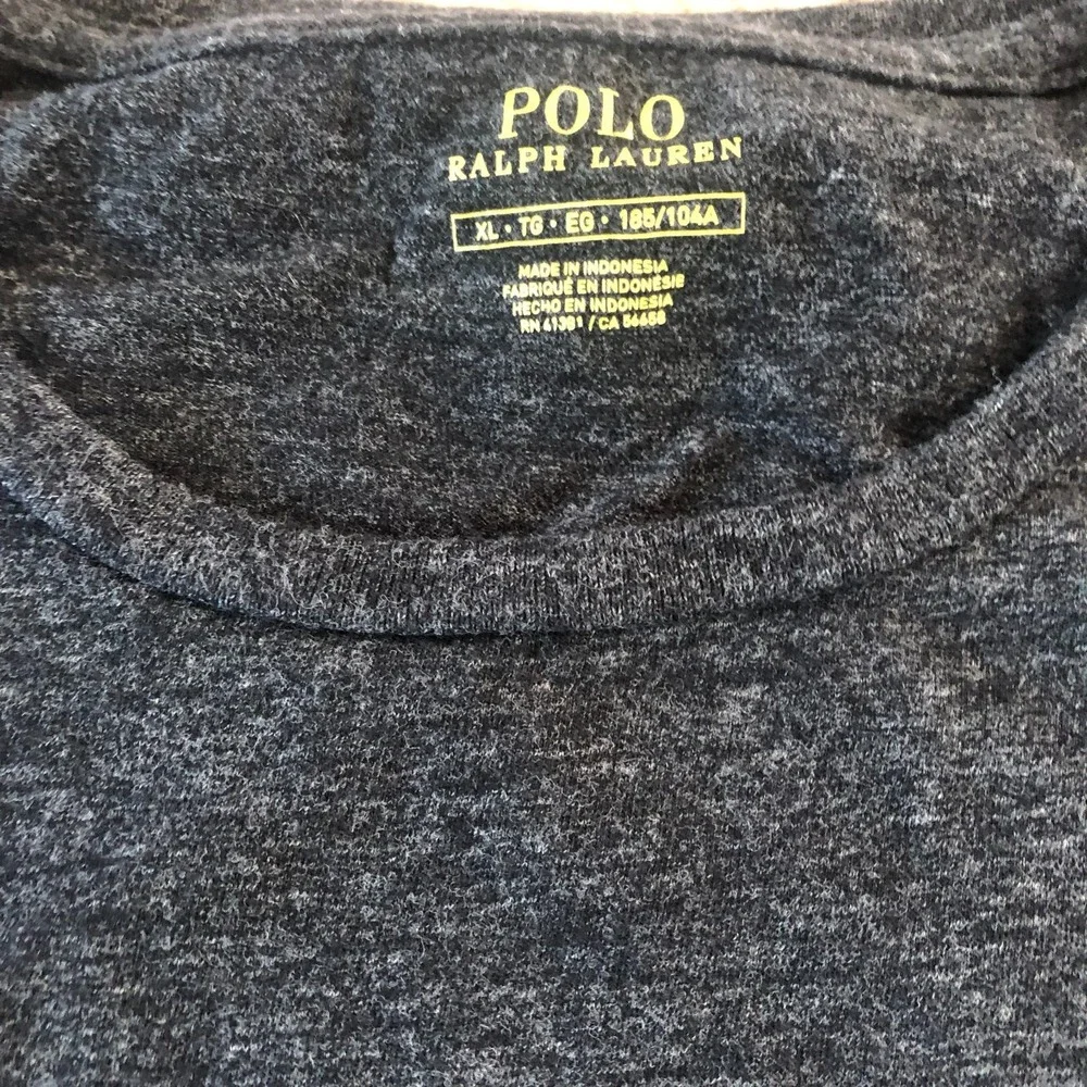 Polo Ralph Lauren‎ Long Sleeve T-Shirt Men's XL Charcoal Grey Preppy Old Money